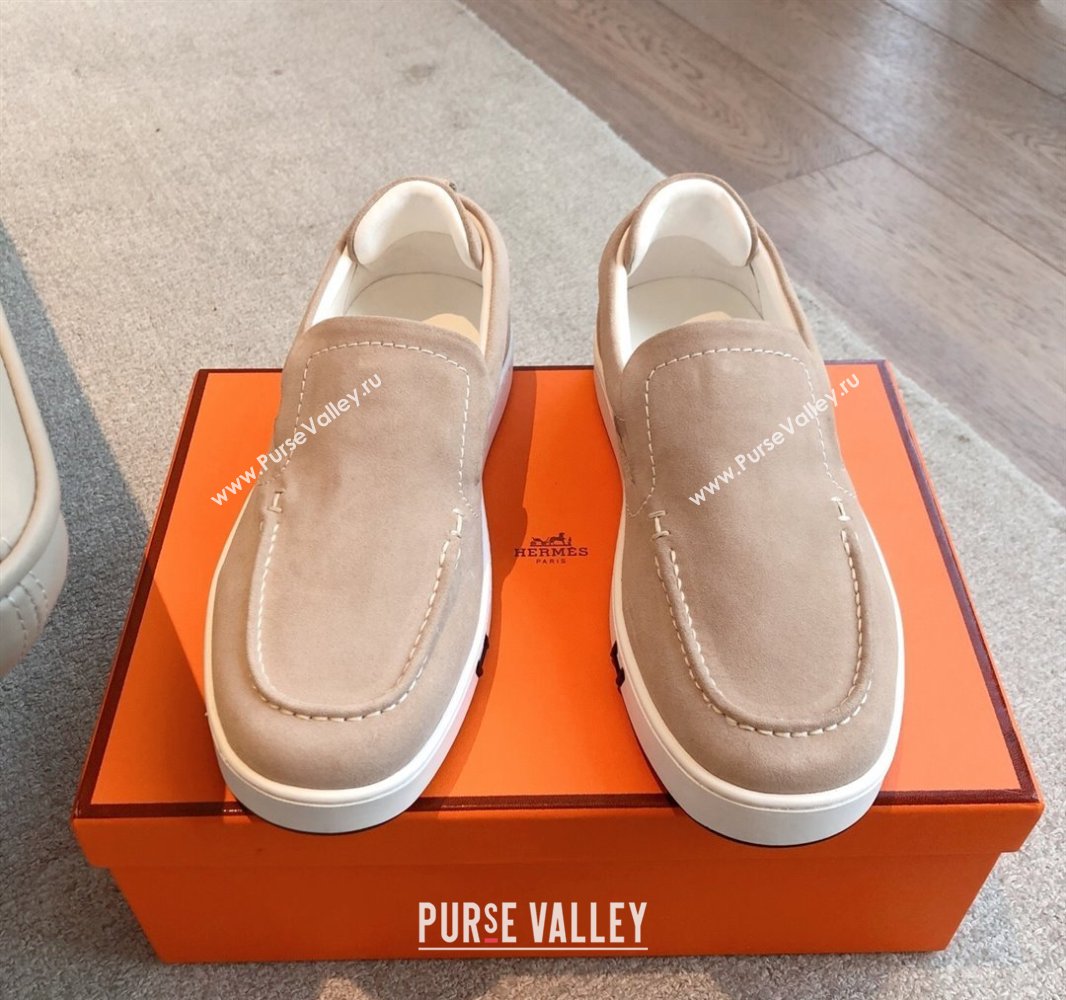 Hermes Kiddy Slip-on Sneakers in Suede Beige 2 2025 0418 (XC-250418132)