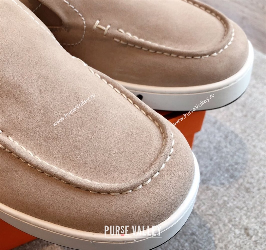 Hermes Kiddy Slip-on Sneakers in Suede Beige 2 2025 0418 (XC-250418132)