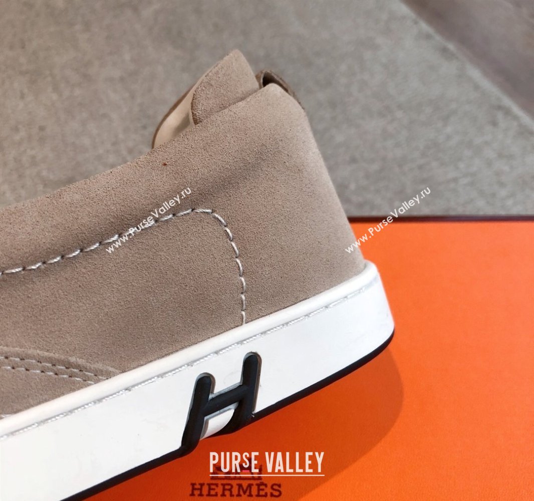 Hermes Kiddy Slip-on Sneakers in Suede Beige 2 2025 0418 (XC-250418132)