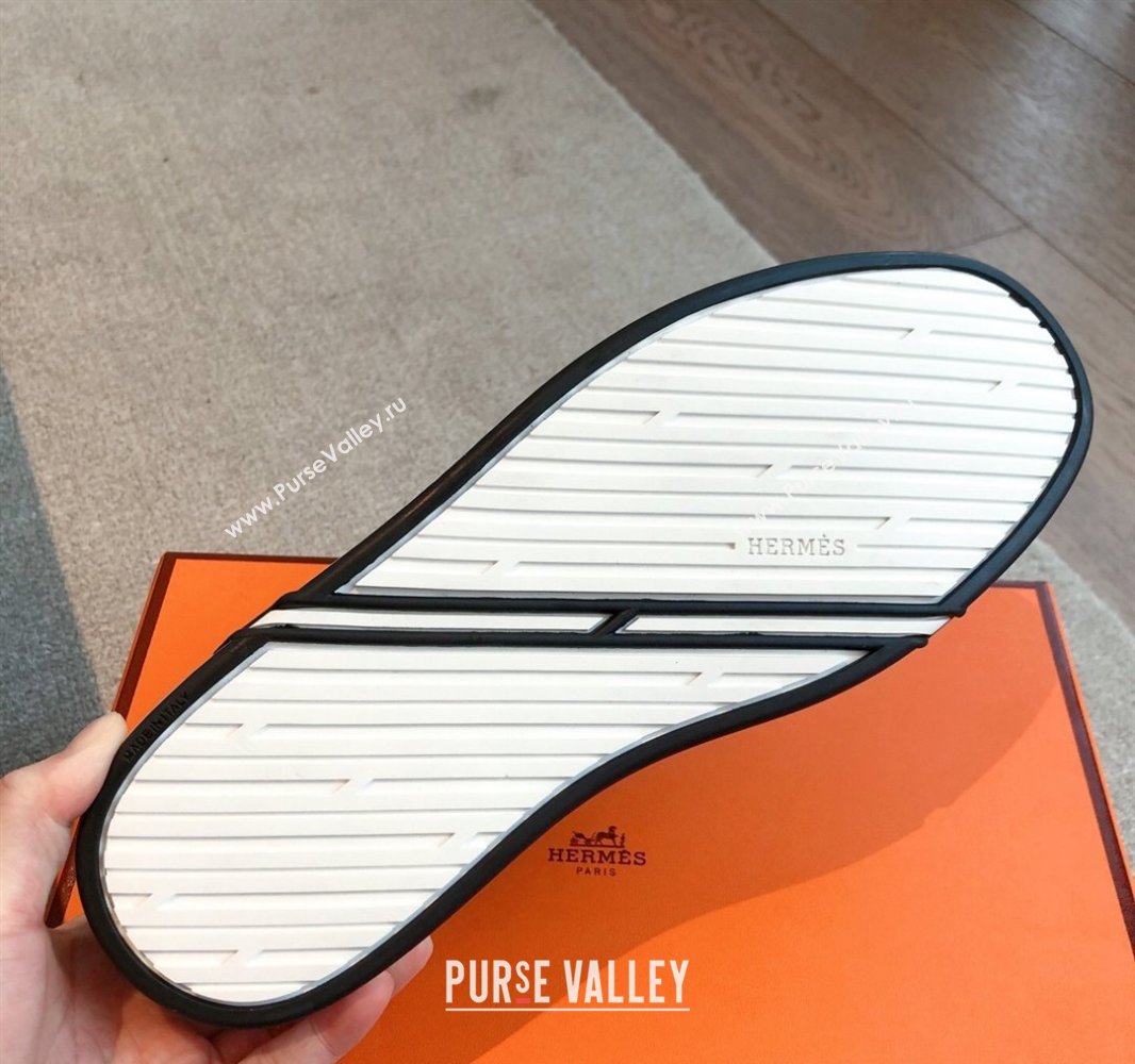 Hermes Kiddy Slip-on Sneakers in Calfskin Leather Dark Grey 2025 0418 (XC-250418140)