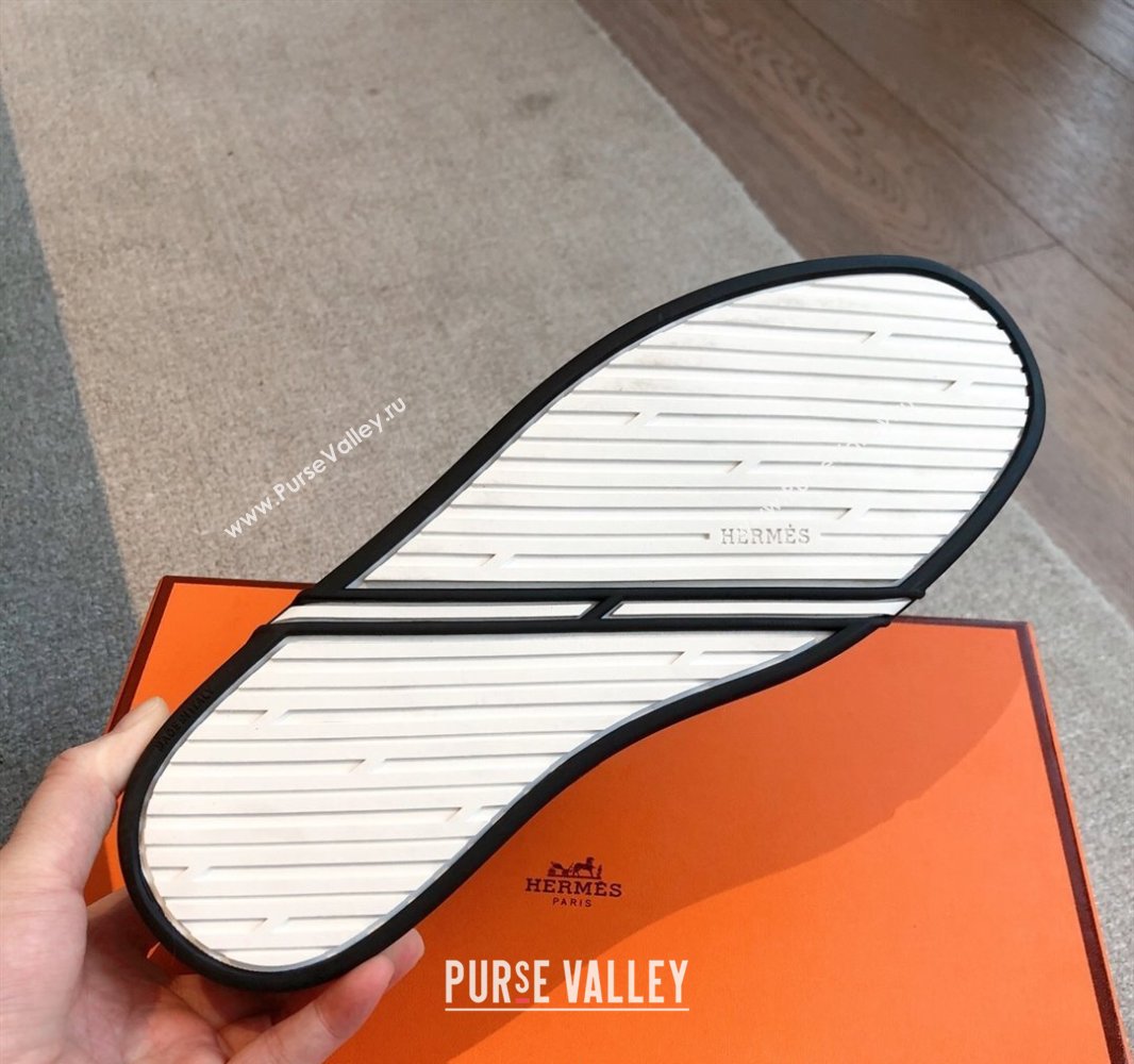 Hermes Kiddy Slip-on Sneakers in Calfskin Leather Black 2025 0418 (XC-250418142)