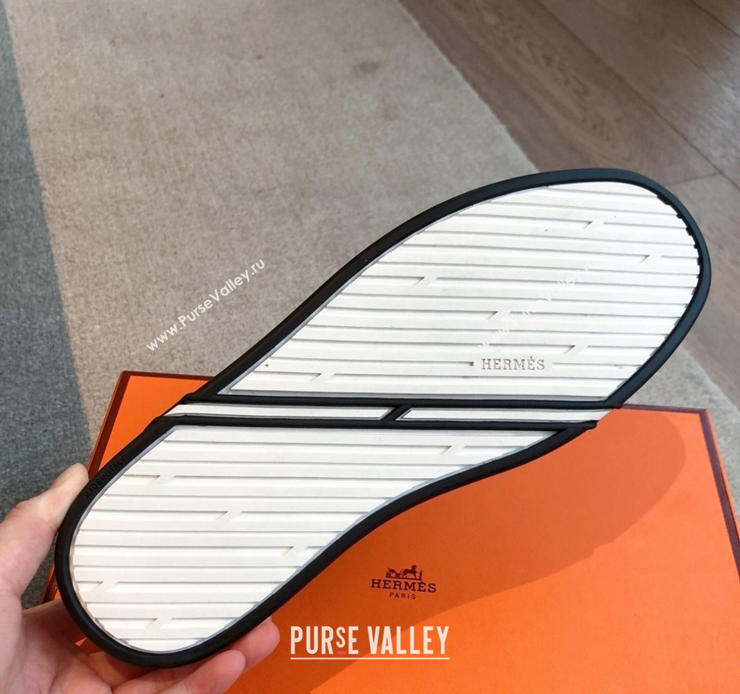 Hermes Kiddy Slip-on Sneakers in Calfskin Leather Dark Blue 2025 0418 (XC-250418144)