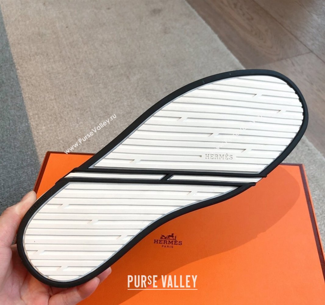 Hermes Kiddy Slip-on Sneakers in Calfskin Leather Dark Green 2025 0418 (XC-250418148)