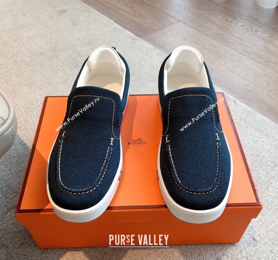 Hermes Kiddy Slip-on Sneakers in Knit Fabric Blue2 2025 0418 (XC-250418150)