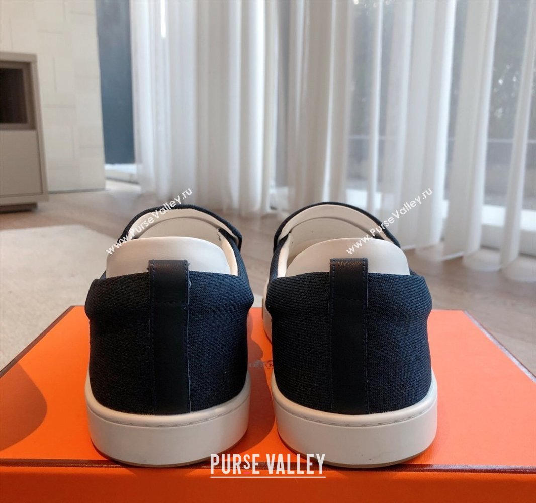 Hermes Kiddy Slip-on Sneakers in Knit Fabric Blue2 2025 0418 (XC-250418150)
