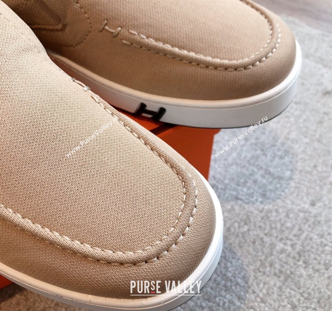Hermes Kiddy Slip-on Sneakers in Knit Fabric Beige 2025 0418 (XC-250418152)