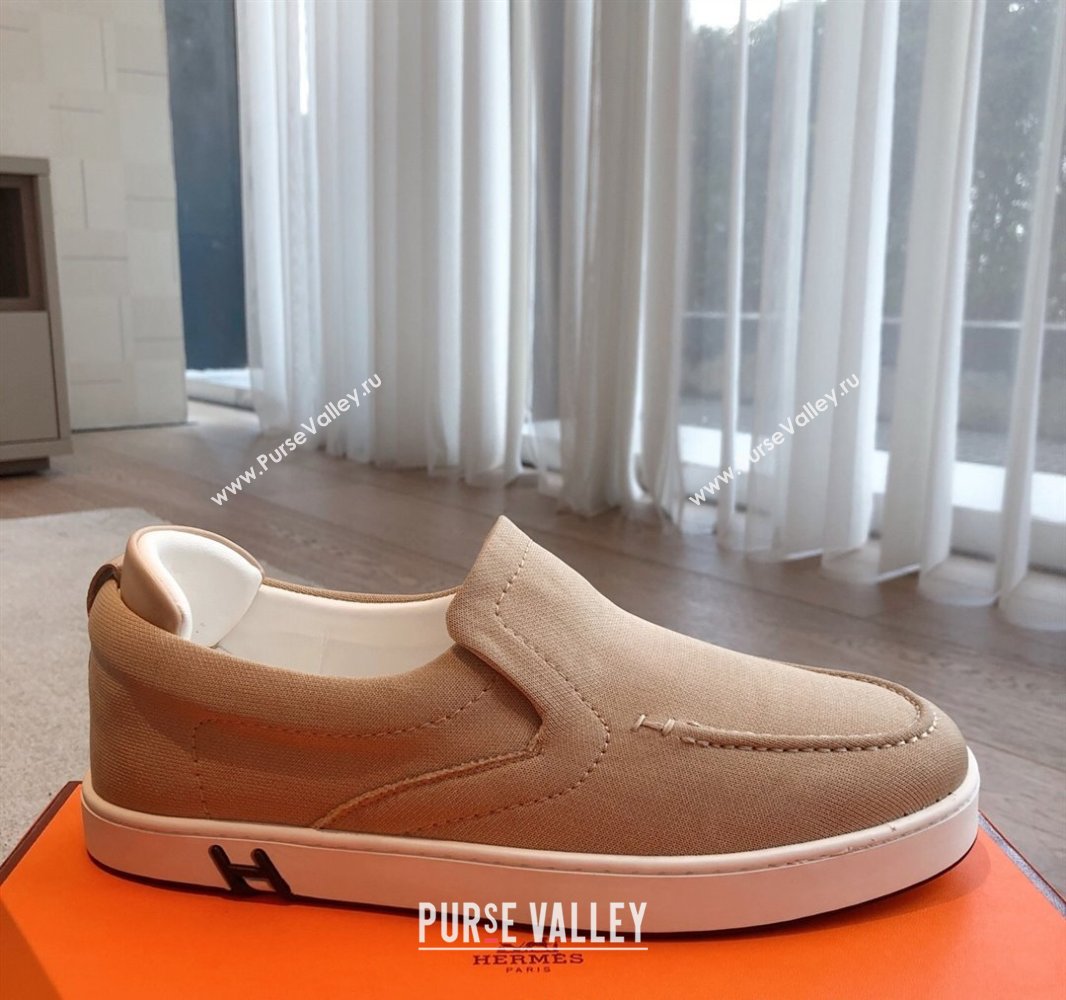 Hermes Kiddy Slip-on Sneakers in Knit Fabric Beige 2025 0418 (XC-250418152)
