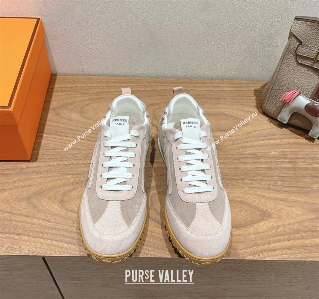 Hermes Jet Sneakers in Suede Goatskin Powder Pink 2025 0418 (XC-250418178)