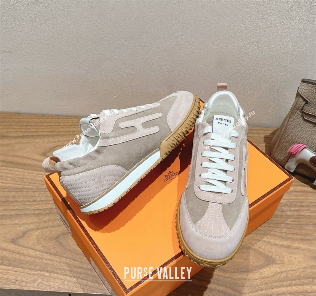 Hermes Jet Sneakers in Suede Goatskin Powder Pink 2025 0418 (XC-250418178)