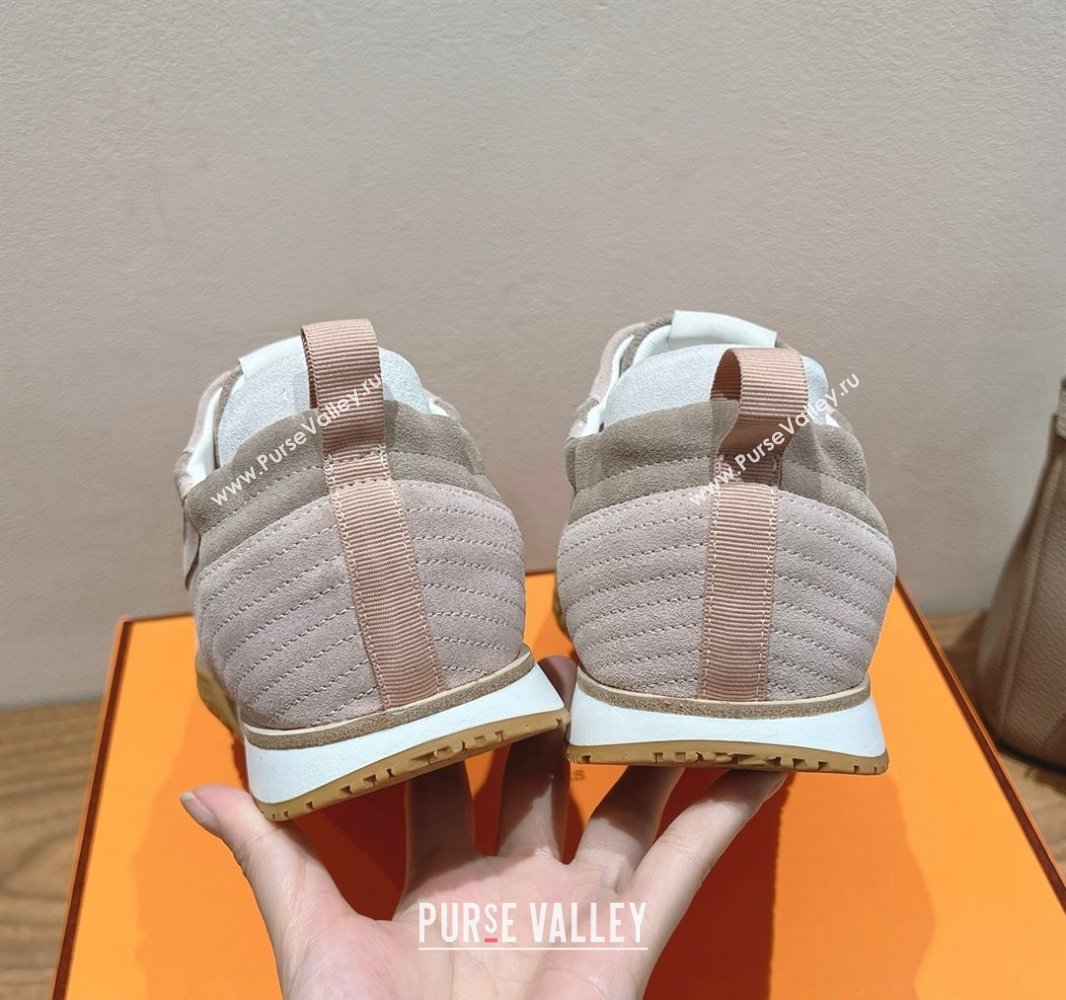 Hermes Jet Sneakers in Suede Goatskin Powder Pink 2025 0418 (XC-250418178)