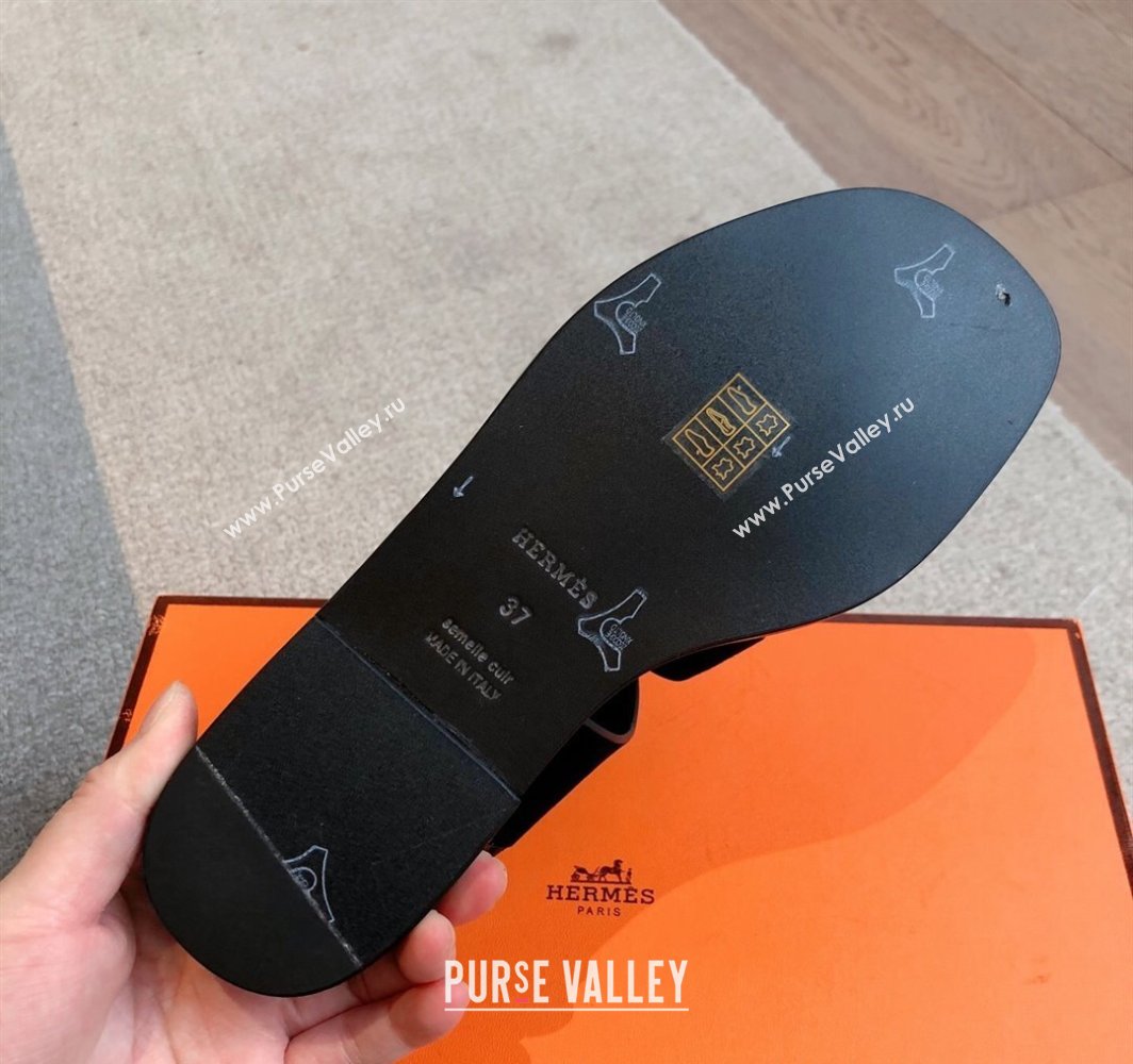 Hermes Karen Flat Sandals in Suede Black 2025 0421 (MD-250421083)