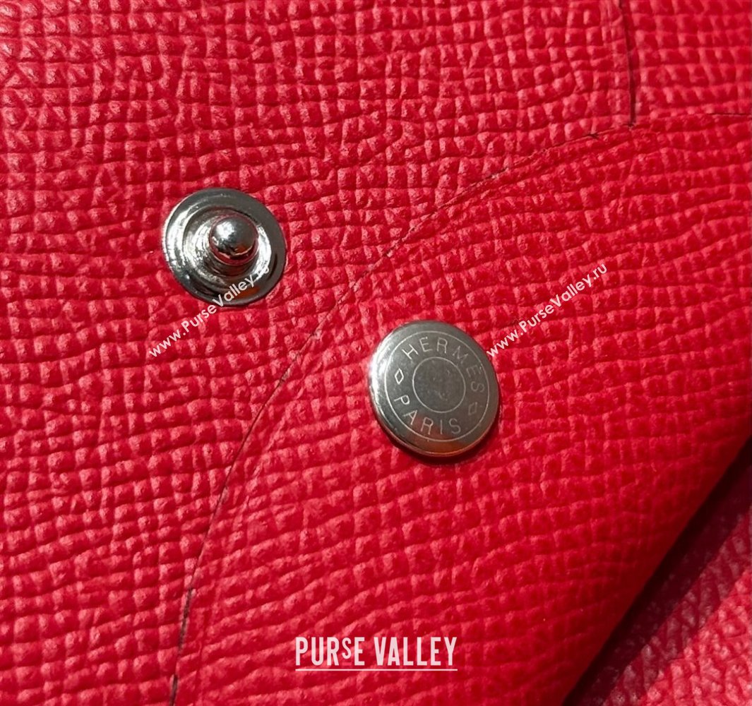 Hermes Calvi Duo Compact Card Holder Wallet in Epsom Leather Red 2 2025 (FL-250522085)
