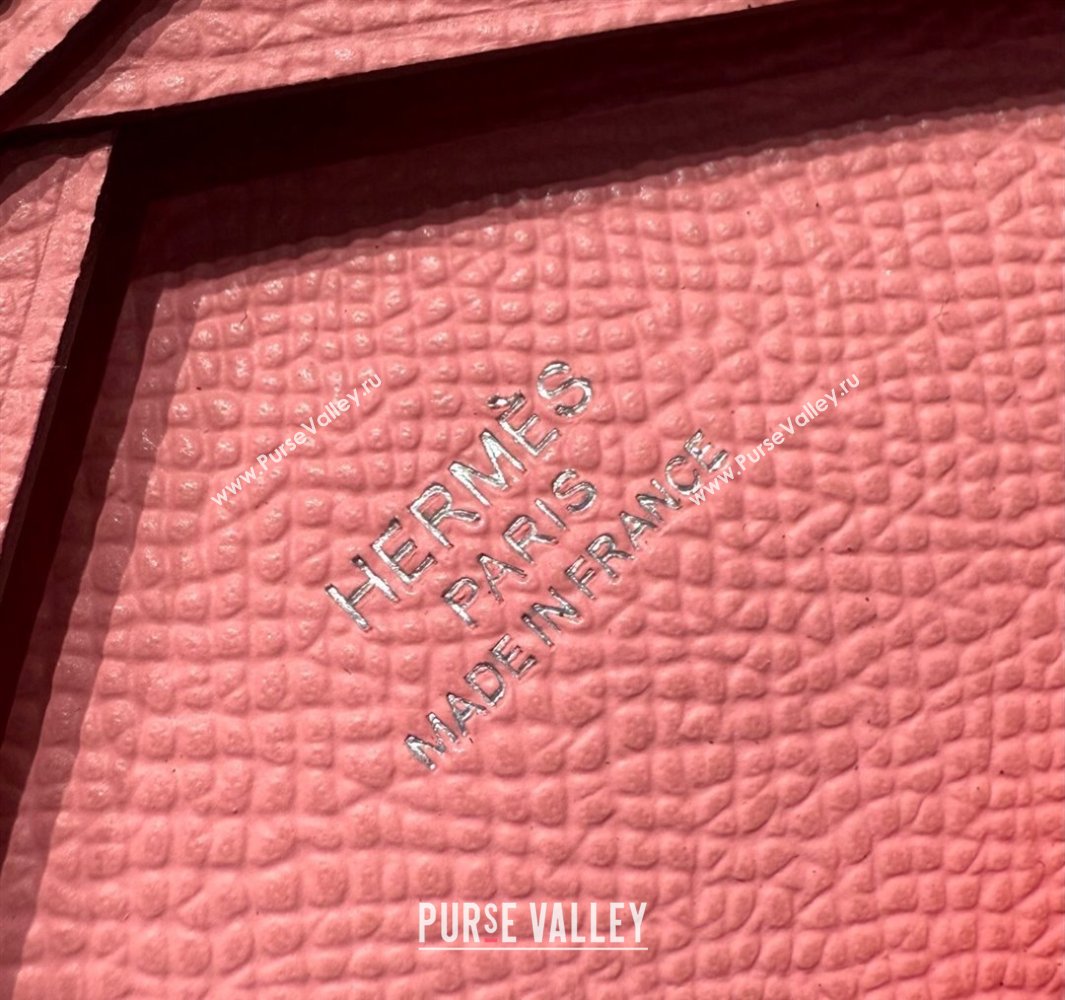 Hermes Calvi Duo Compact Card Holder Wallet in Epsom Leather Light Pink 2025 (FL-250522088)