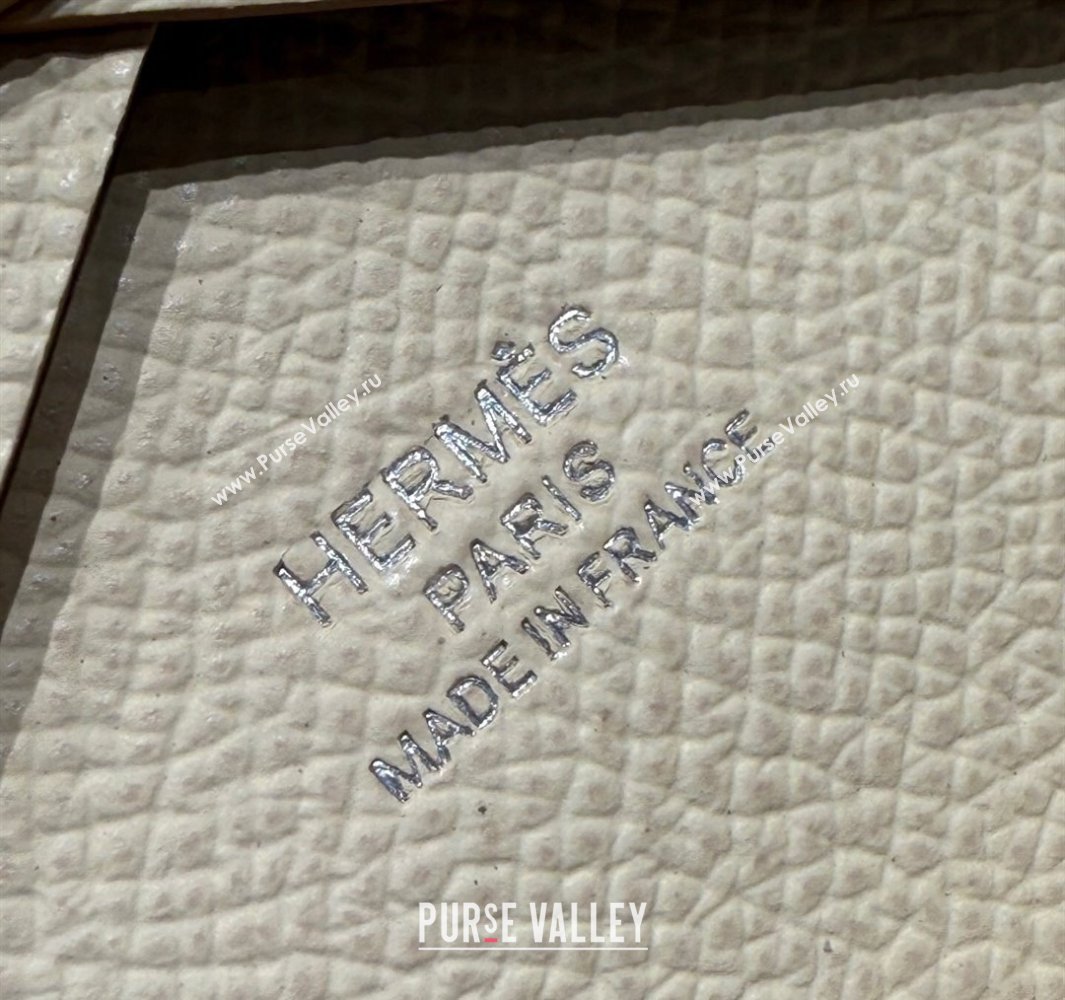 Hermes Calvi Duo Compact Card Holder Wallet in Epsom Leather Cream White 2025 (FL-250522089)