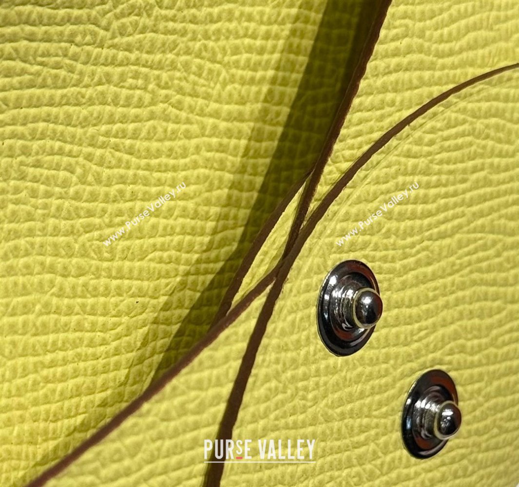 Hermes Calvi Duo Compact Card Holder Wallet in Epsom Leather Chick Yellow 2025 (FL-250522090)