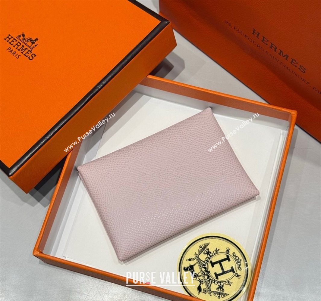 Hermes Calvi Duo Compact Card Holder Wallet in Epsom Leather Dreamy Purple 2025 (FL-250522091)