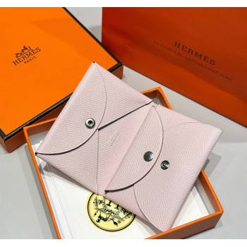 Hermes Calvi Duo Compact Card Holder Wallet in Epsom Leather Dreamy Purple 2025 (FL-250522091)