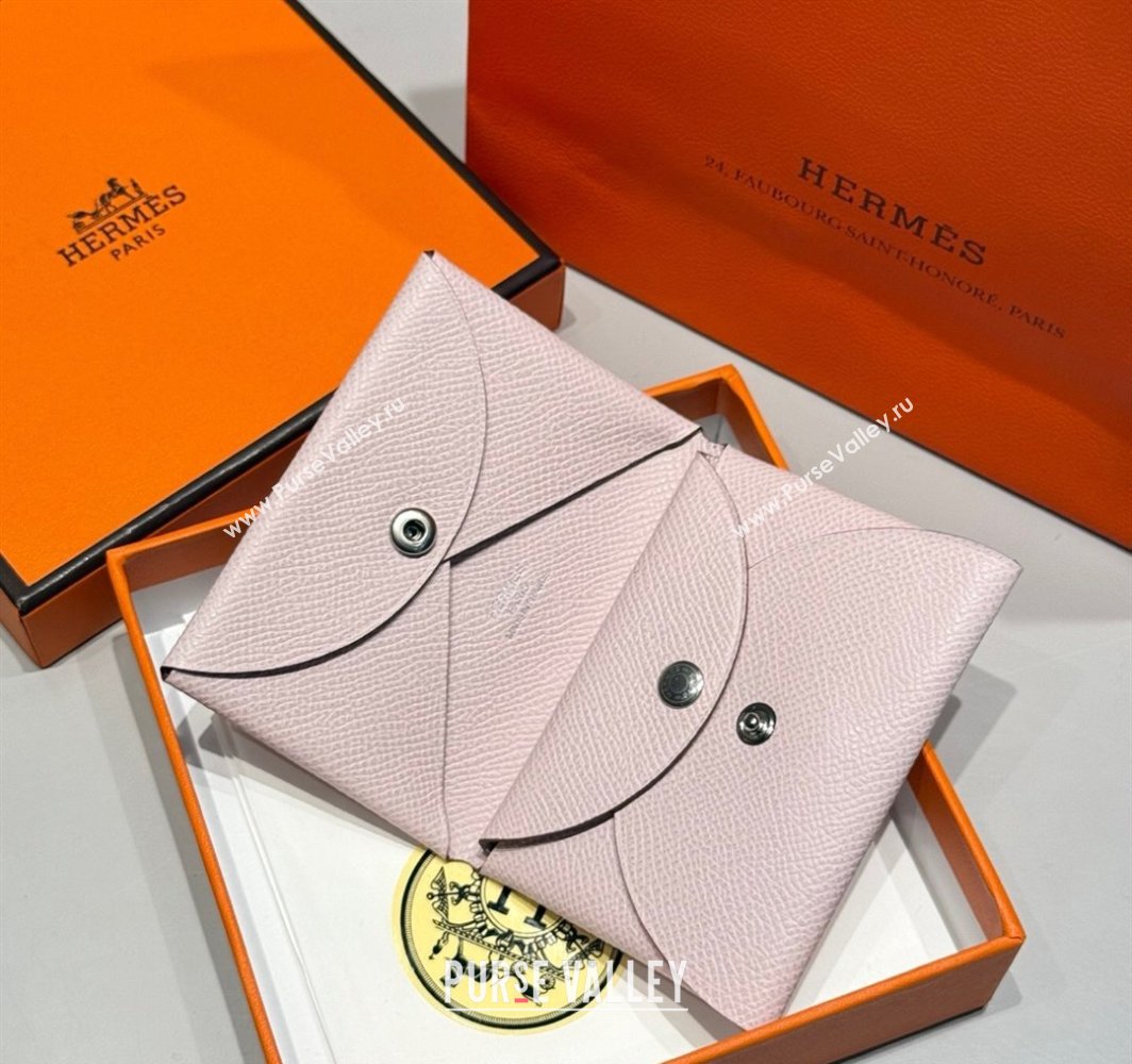 Hermes Calvi Duo Compact Card Holder Wallet in Epsom Leather Dreamy Purple 2025 (FL-250522091)