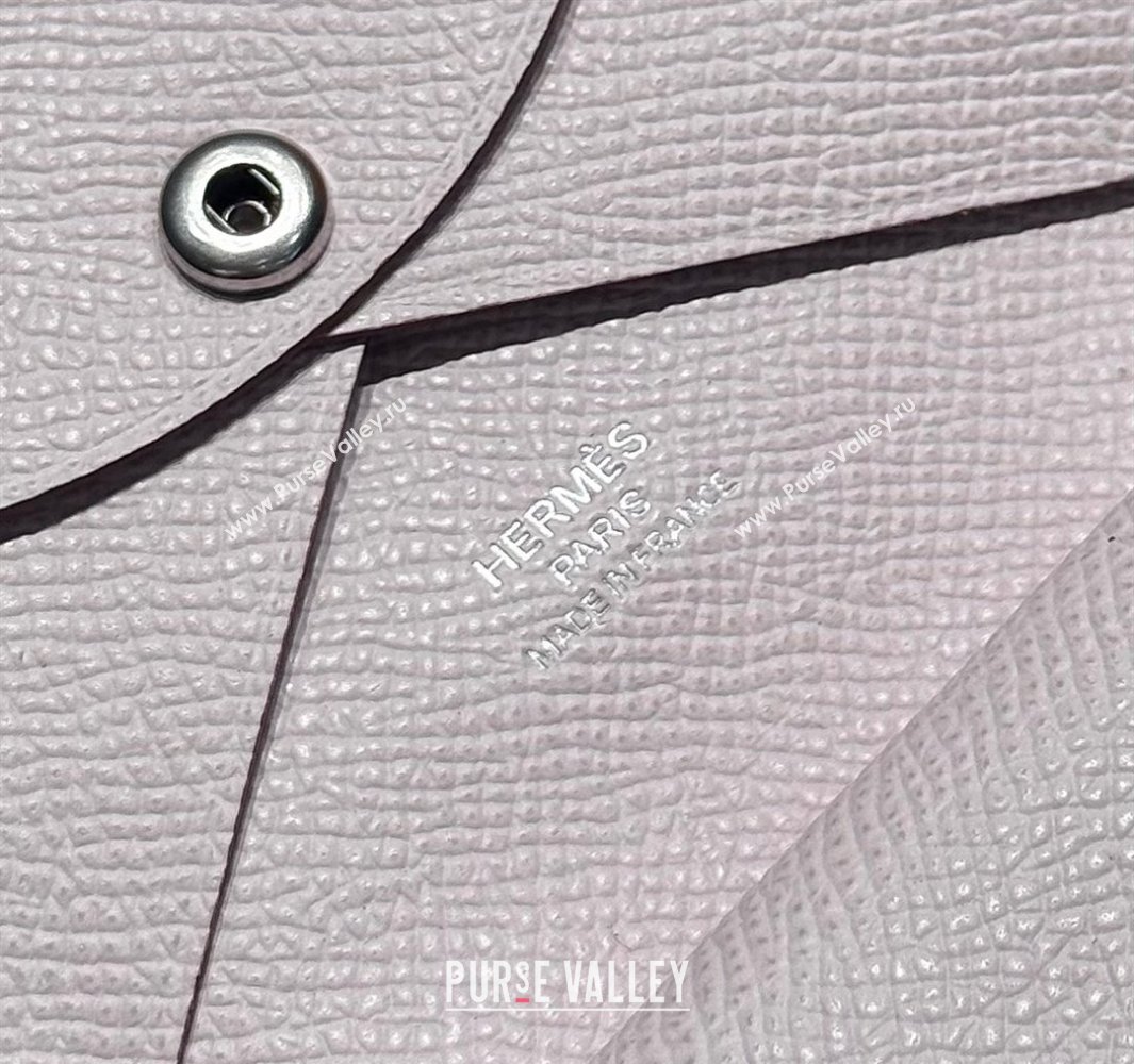 Hermes Calvi Duo Compact Card Holder Wallet in Epsom Leather Dreamy Purple 2025 (FL-250522091)