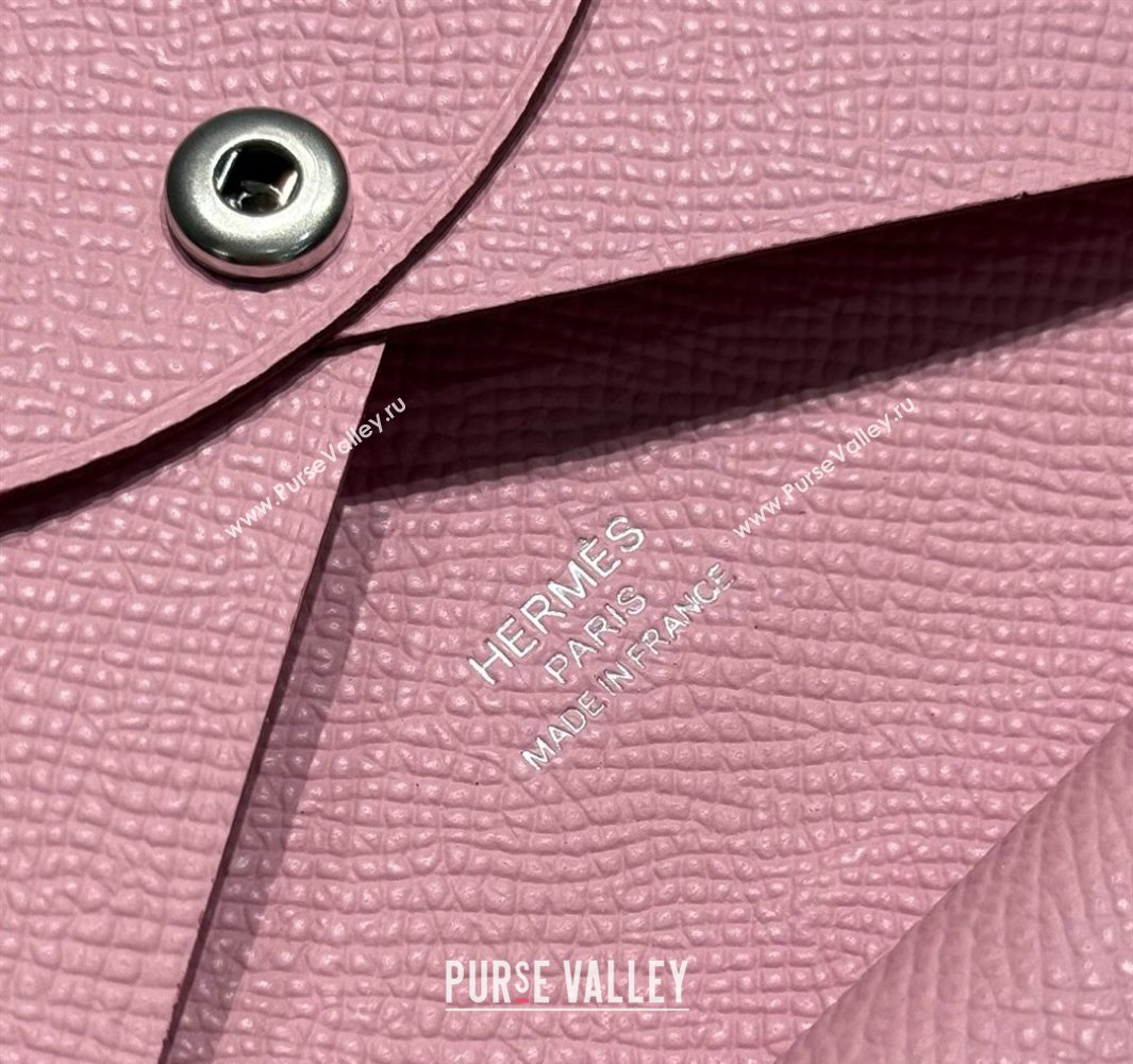 Hermes Calvi Duo Compact Card Holder Wallet in Epsom Leather Pink2 2025 (FL-250522092)
