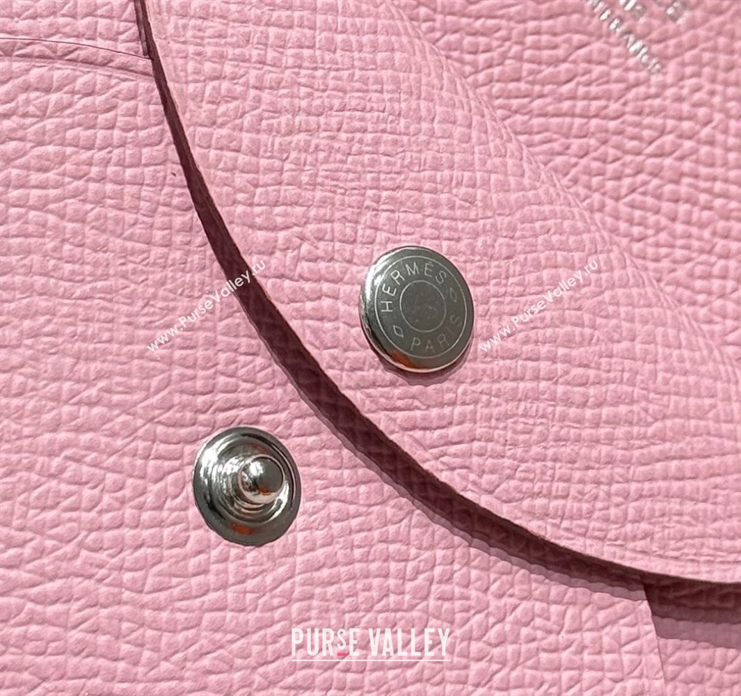Hermes Calvi Duo Compact Card Holder Wallet in Epsom Leather Pink2 2025 (FL-250522092)
