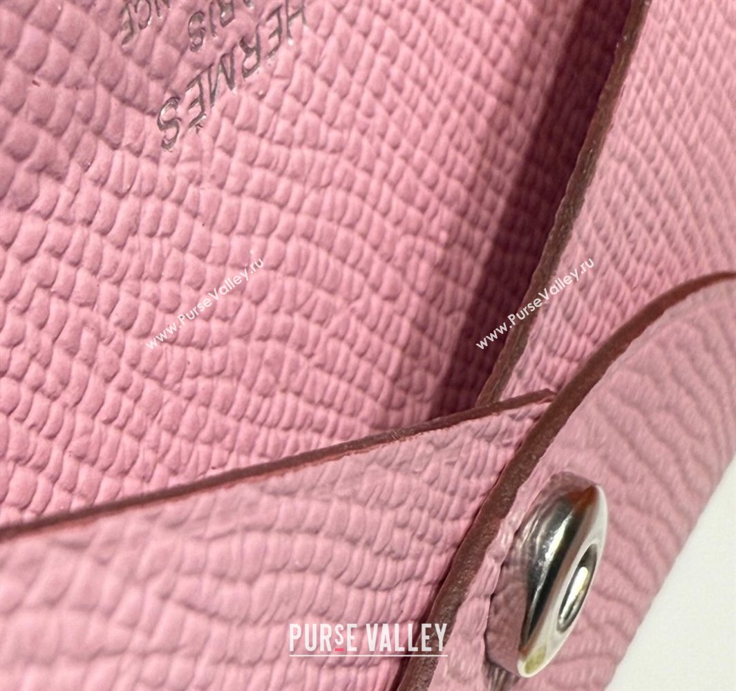 Hermes Calvi Duo Compact Card Holder Wallet in Epsom Leather Pink2 2025 (FL-250522092)