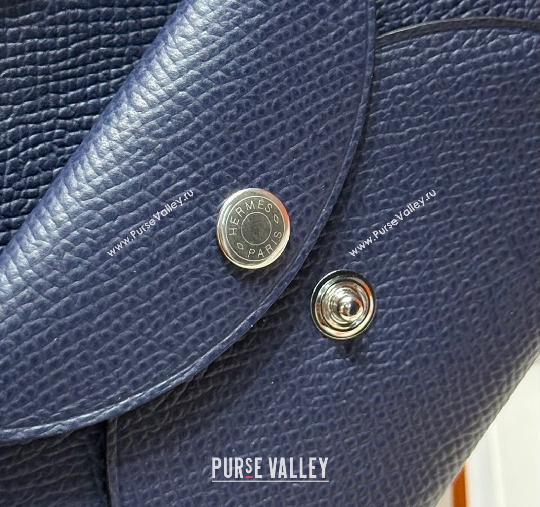 Hermes Calvi Duo Compact Card Holder Wallet in Epsom Leather Stone Blue 2025 (FL-250522094)
