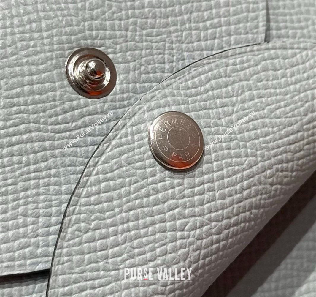 Hermes Calvi Duo Compact Card Holder Wallet in Epsom Leather Linen Blue 2025 (FL-250522096)