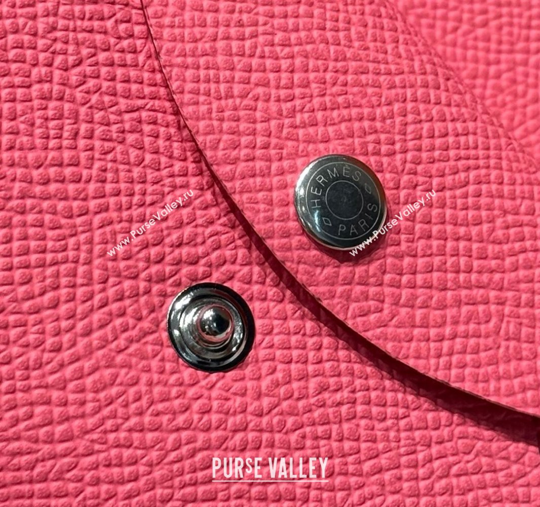 Hermes Calvi Duo Compact Card Holder Wallet in Epsom Leather Lipstick Pink 2025 (FL-250522097)