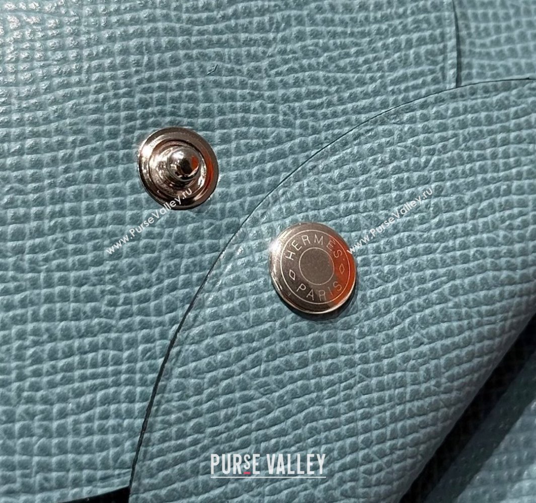 Hermes Calvi Duo Compact Card Holder Wallet in Epsom Leather Denim Blue 2025 (FL-250522099)