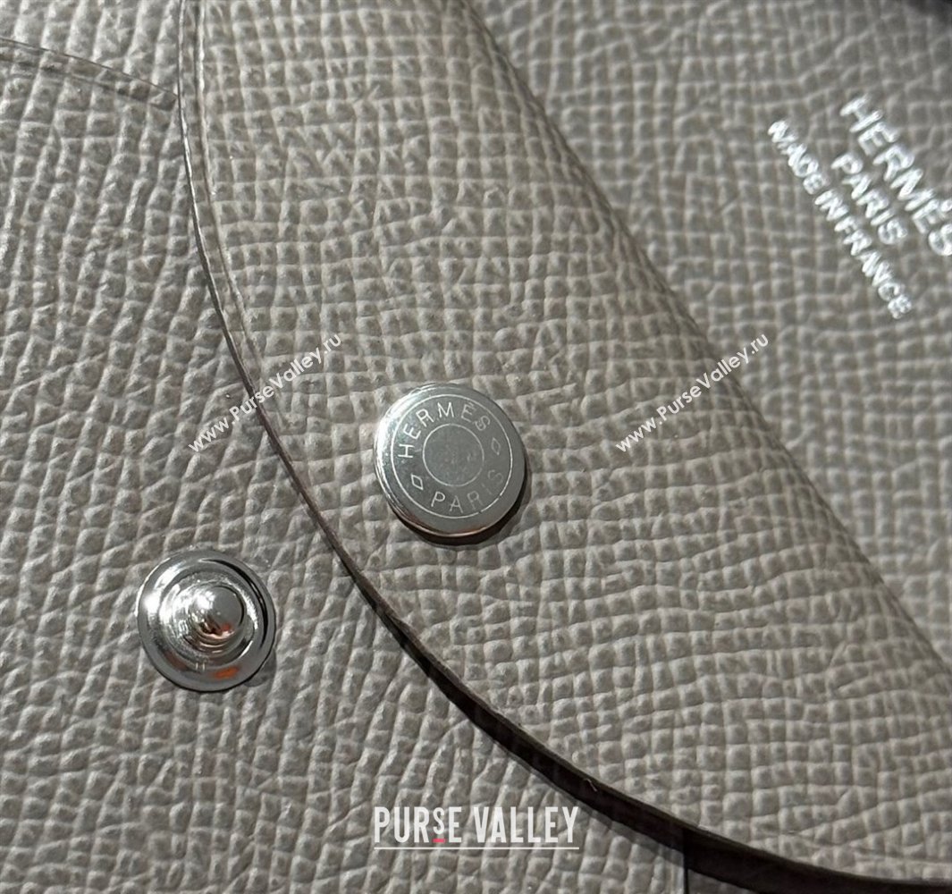 Hermes Calvi Duo Compact Card Holder Wallet in Epsom Leather Tin Grey 2025 (FL-250522101)