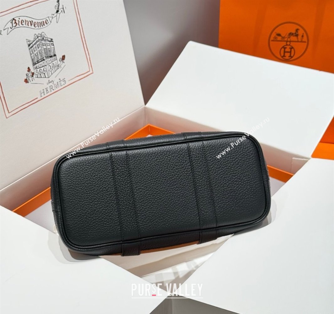 Hermes Garden Party Bag 30cm in Canvas and Grained Leather Sesame Brown/Black 2025 (Half Handmade) (FL-250522073)
