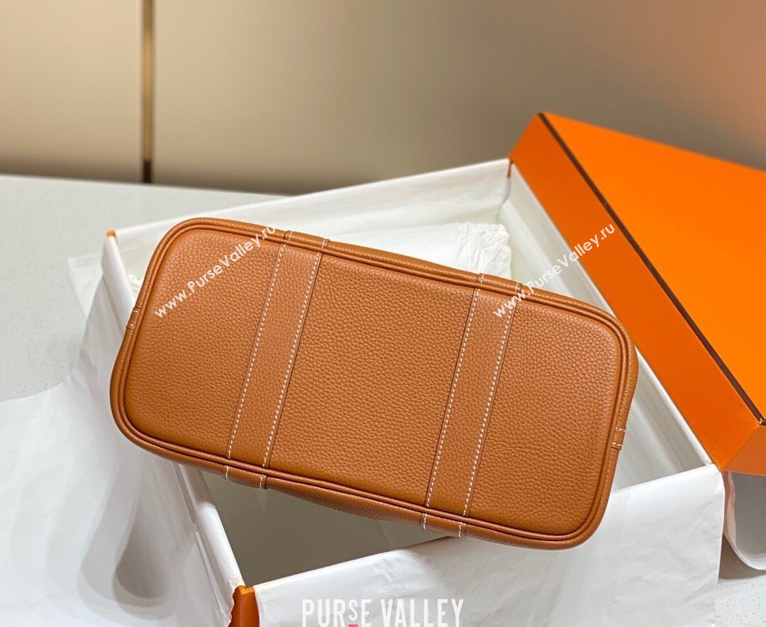 Hermes Garden Party Bag 30cm in Canvas and Grained Leather Beige/Brown 20250522 (FL-250522065)