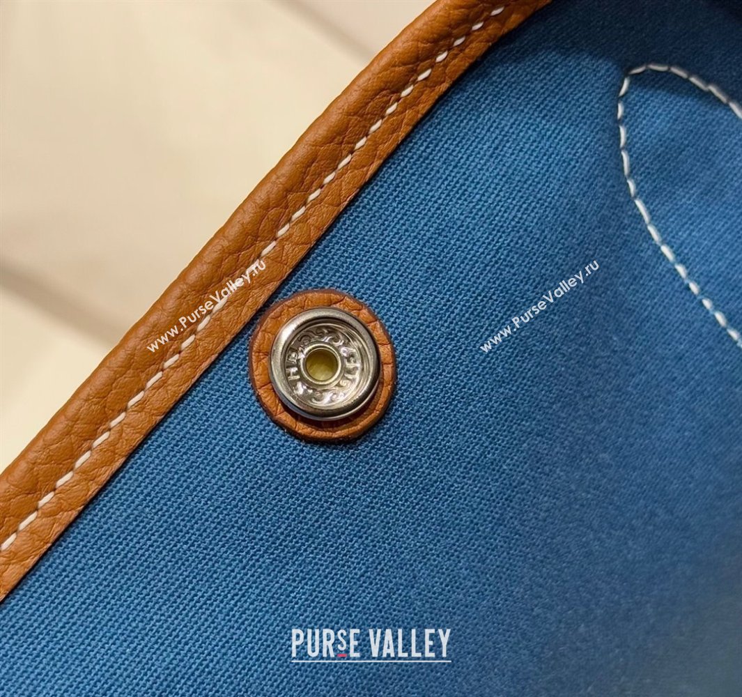 Hermes Garden Party Bag 30cm in Canvas and Grained Leather Golden Brown 2025 (Half Handmade) (FL-250522081)