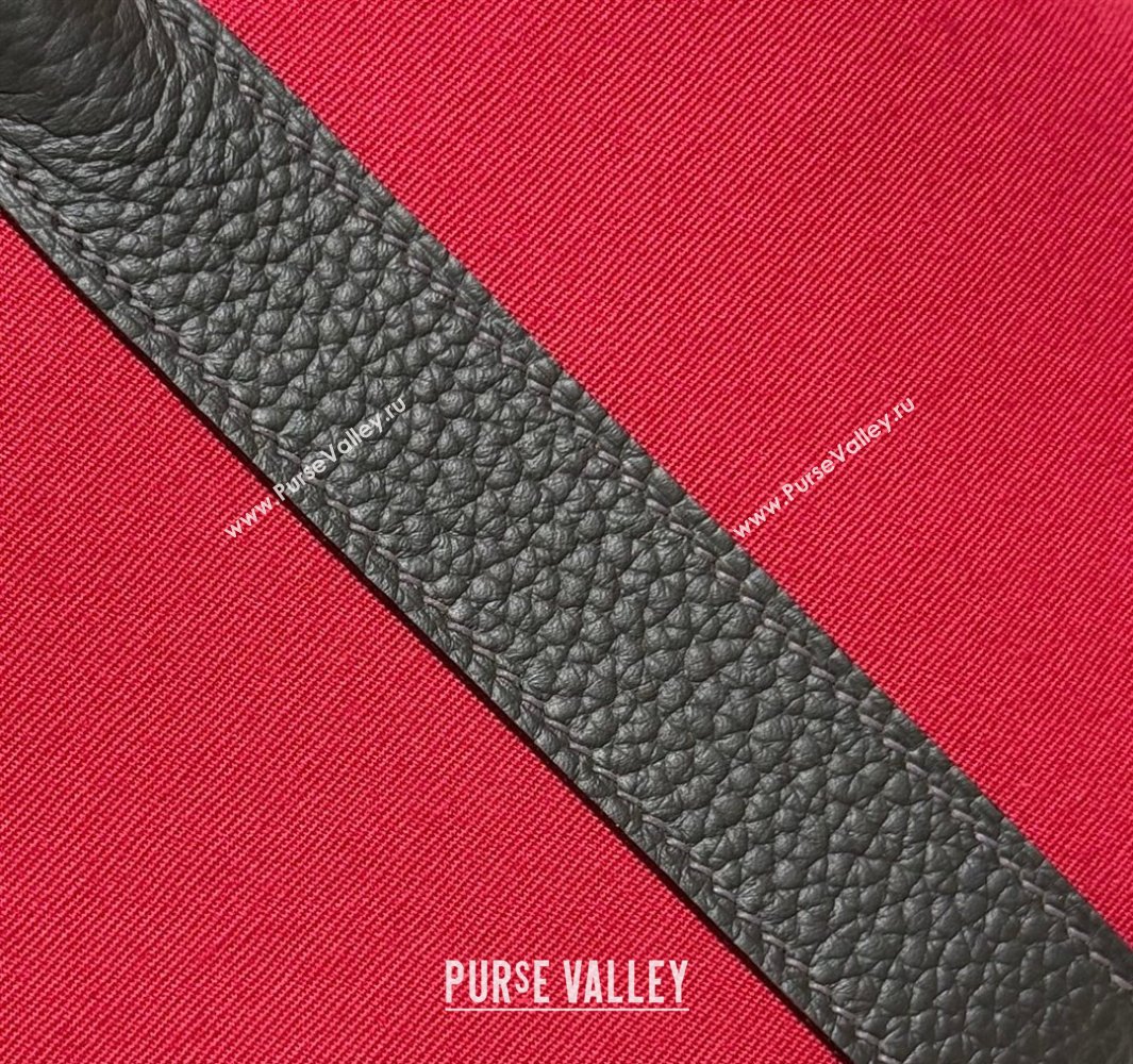 Hermes Garden Party Bag 30cm in Canvas and Grained Leather Hermes Red/Ebony 2025 (Half Handmade) (FL-250522083)