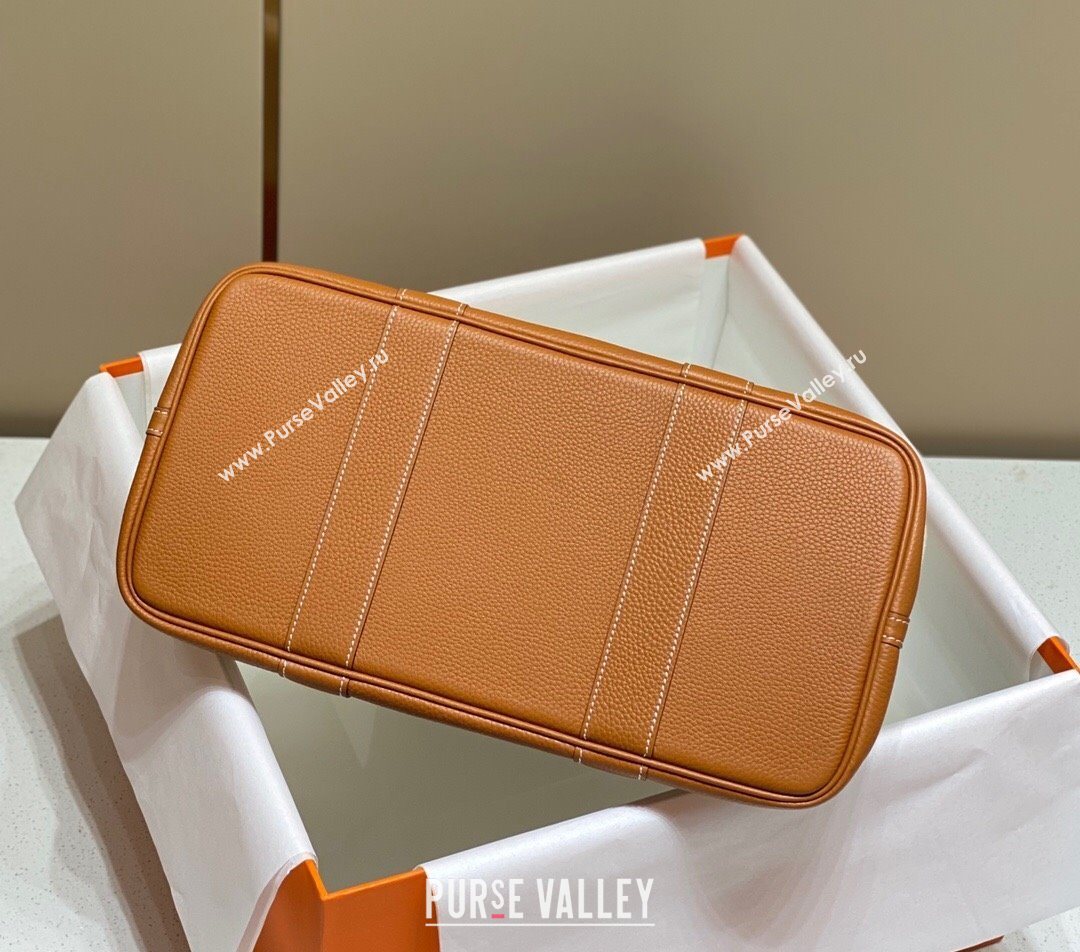 Hermes Garden Party Bag 36cm in Canvas and Grained Leather Beige/Brown 20250522 (FL-250522068)