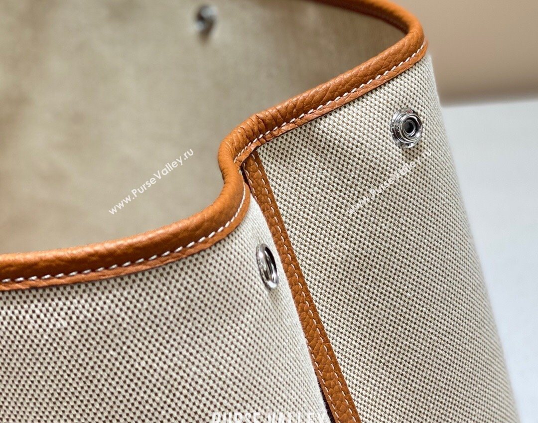 Hermes Garden Party Bag 36cm in Canvas and Grained Leather Beige/Brown 20250522 (FL-250522068)