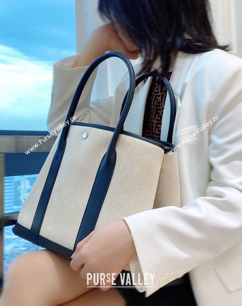 Hermes Garden Party Bag 36cm in Canvas and Grained Leather Beige/Black 20250522 (FL-250522069)
