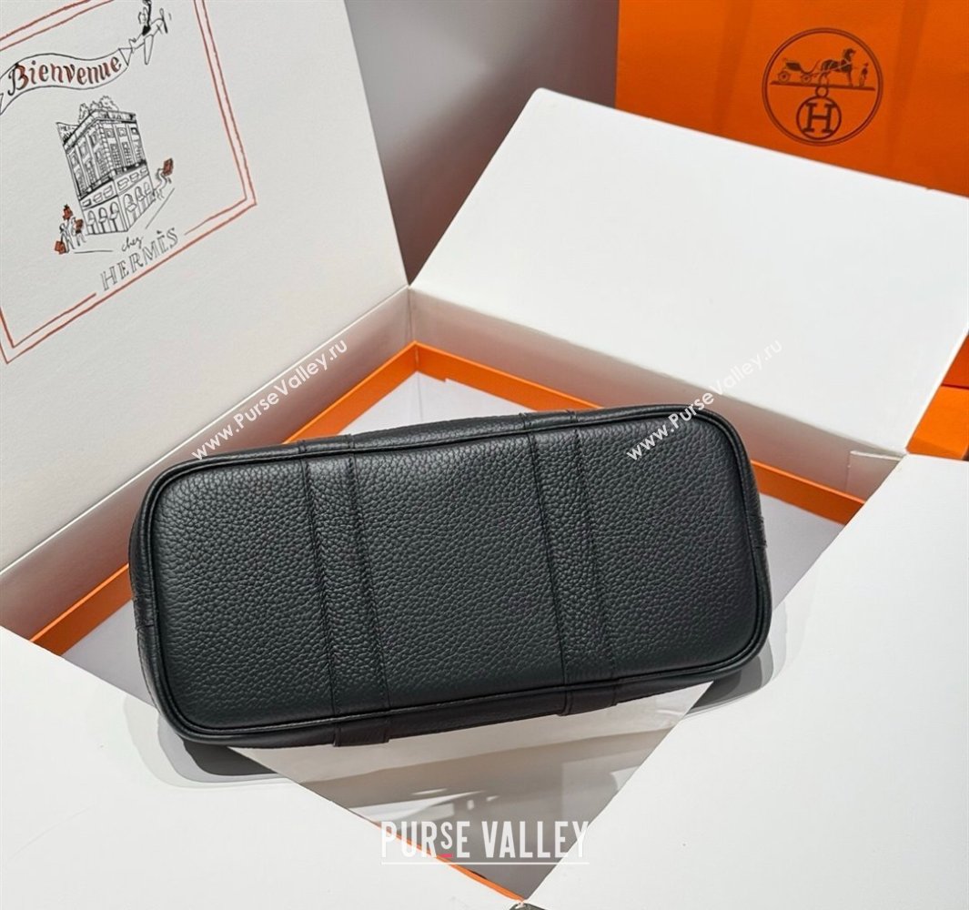 Hermes Garden Party Bag 30cm in Canvas and Grained Leather All Black 2025 (Half Handmade) (FL-250522072)