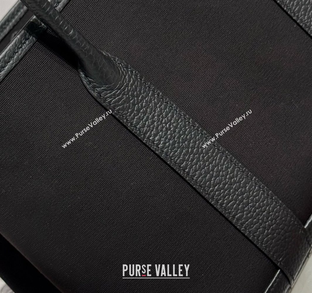 Hermes Garden Party Bag 30cm in Canvas and Grained Leather All Black 2025 (Half Handmade) (FL-250522072)