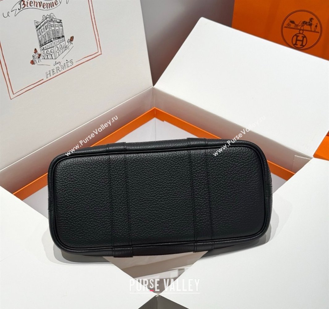 Hermes Garden Party Bag 30cm in Canvas and Grained Leather Grey/Black/Electric Blue 2025 (Half Handmade) (FL-250522070)