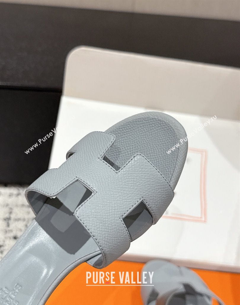 Hermes Classic Oasis Heel Slides Sandal 4.5cm in Palm Grained Leather Grey 02 2025 0606 (MD-250606075)