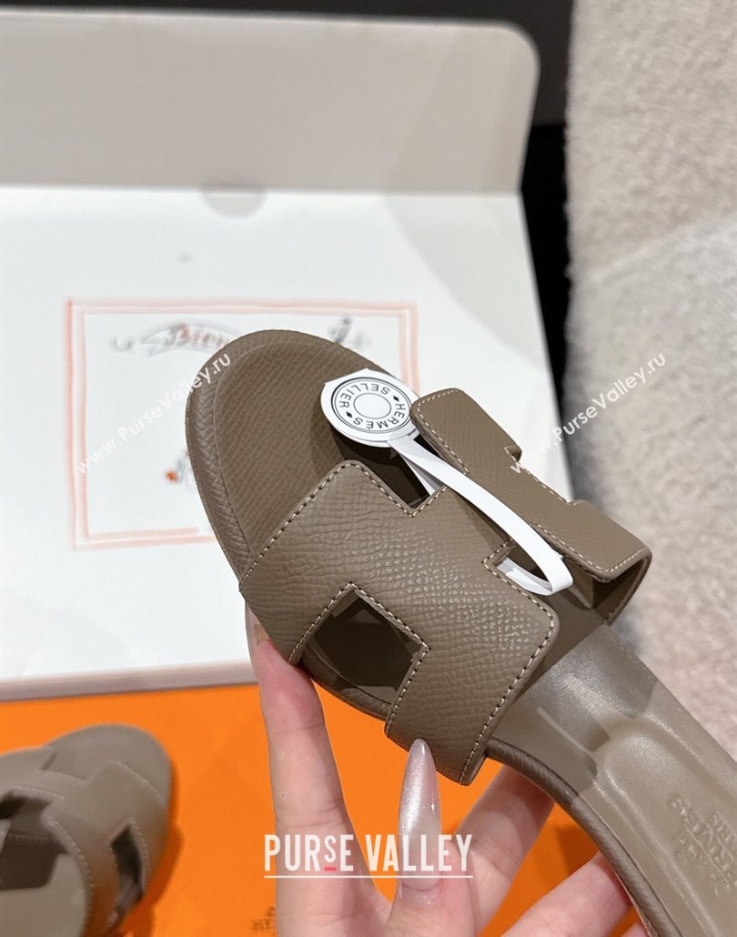 Hermes Classic Oasis Heel Slides Sandal 4.5cm in Palm Grained Leather Grey 04 2025 0606 (MD-250606077)
