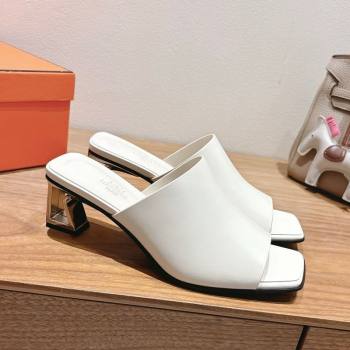 Hermes Kristal Heel Slides Sandal in Nappa Leather White 2025 (MD-250606070)