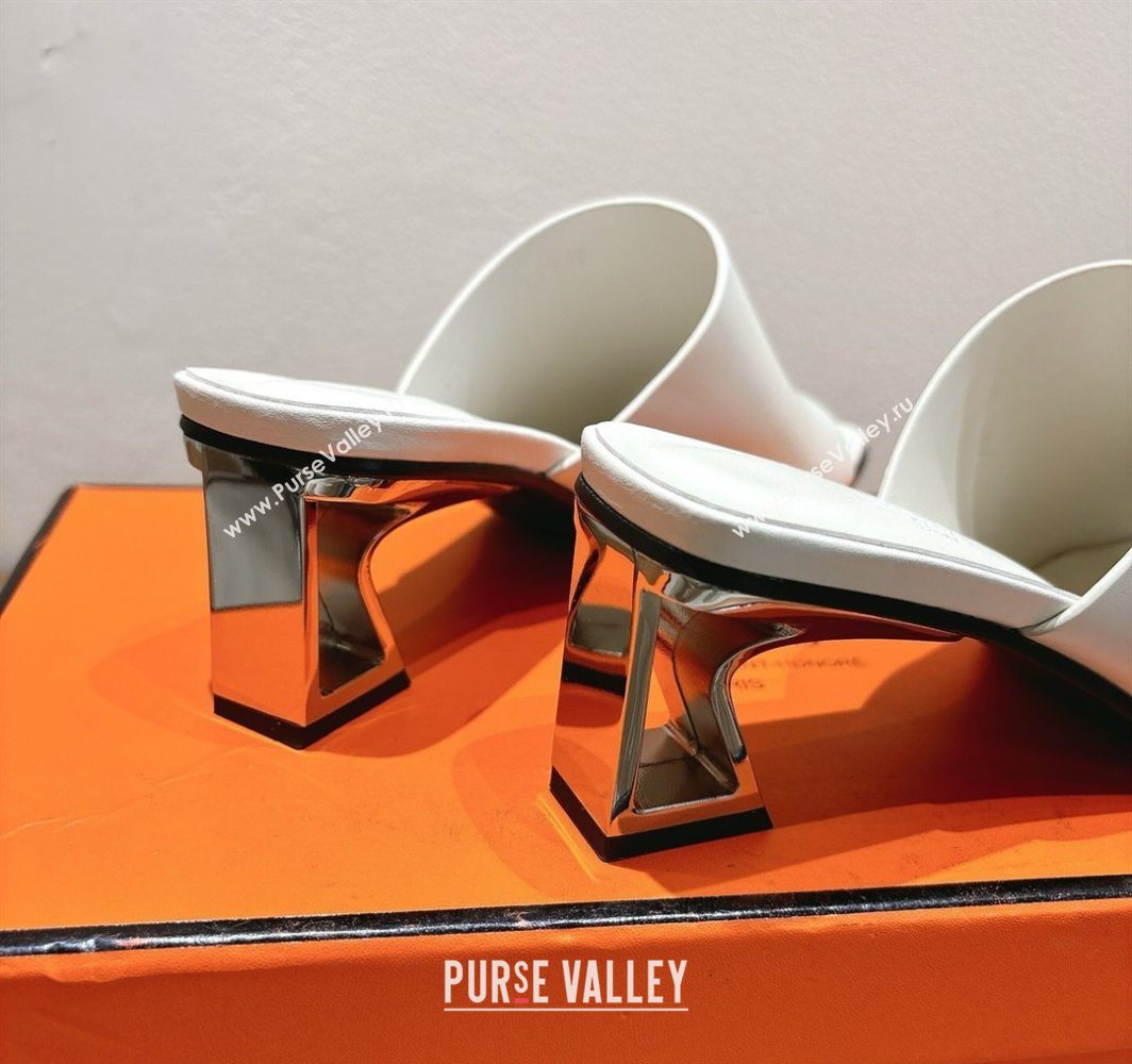 Hermes Kristal Heel Slides Sandal in Nappa Leather White 2025 (MD-250606070)