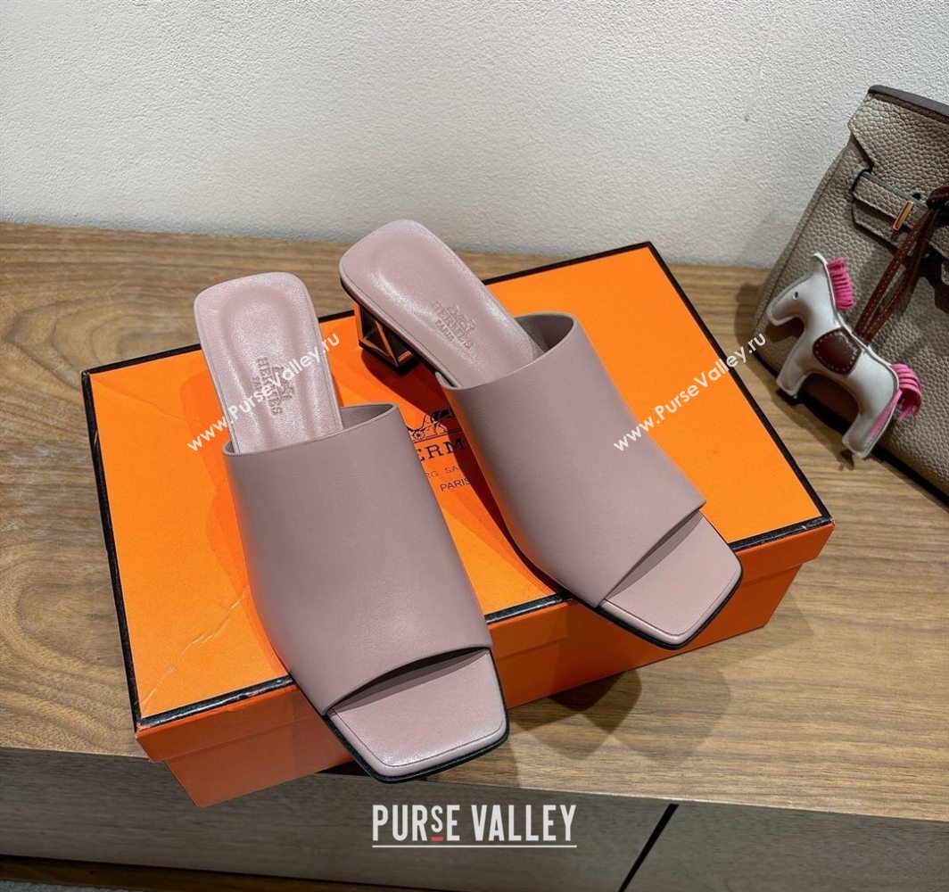 Hermes Kristal Heel Slides Sandal in Nappa Leather Purple 2025 (MD-250606072)