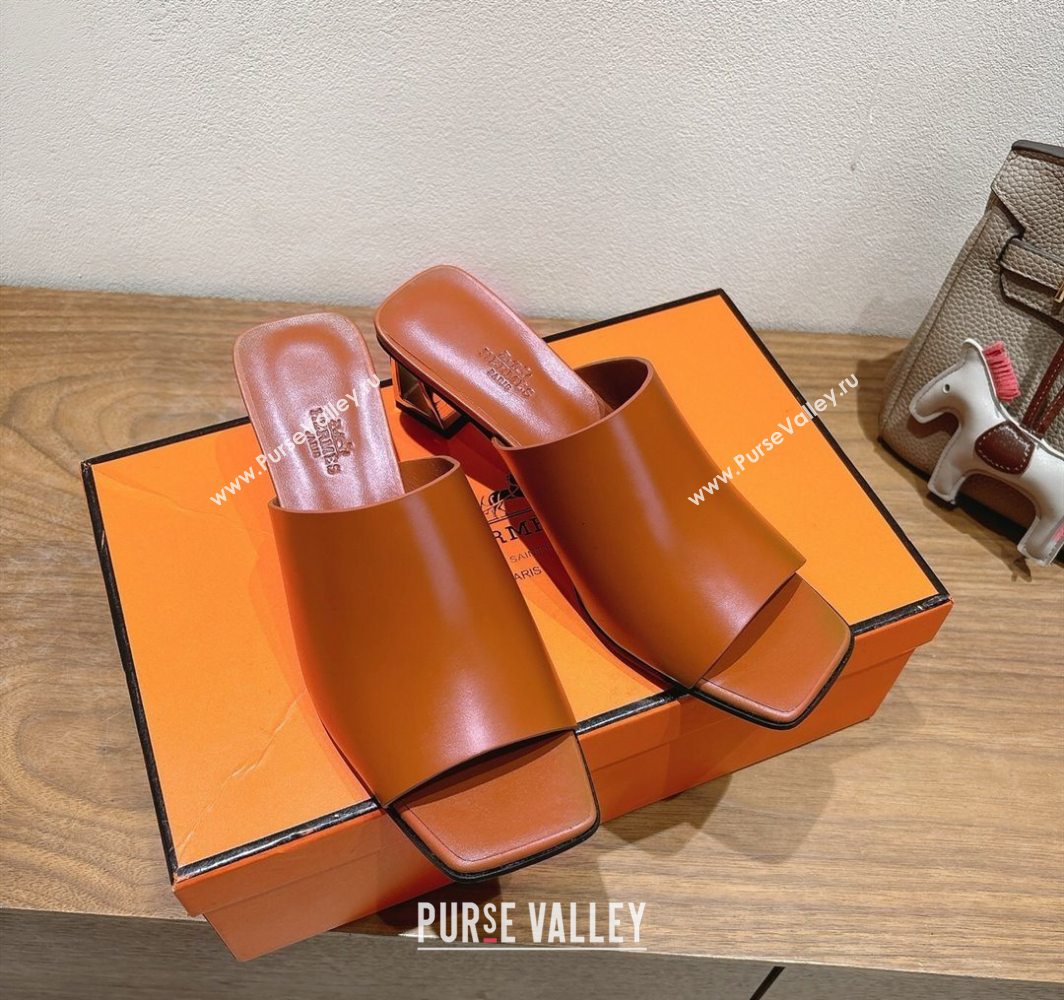 Hermes Kristal Heel Slides Sandal in Nappa Leather Brown 2025 (MD-250606073)