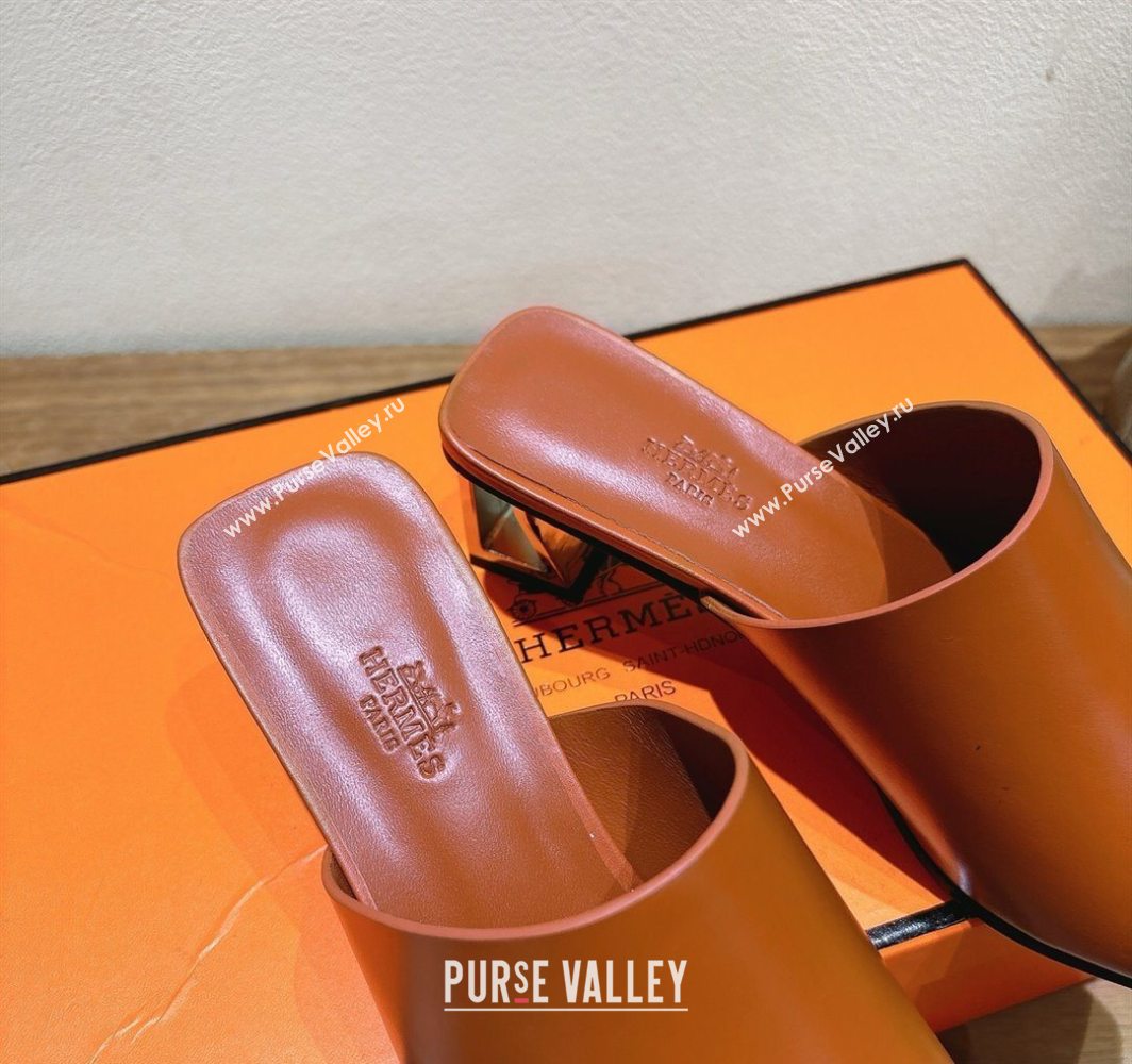 Hermes Kristal Heel Slides Sandal in Nappa Leather Brown 2025 (MD-250606073)