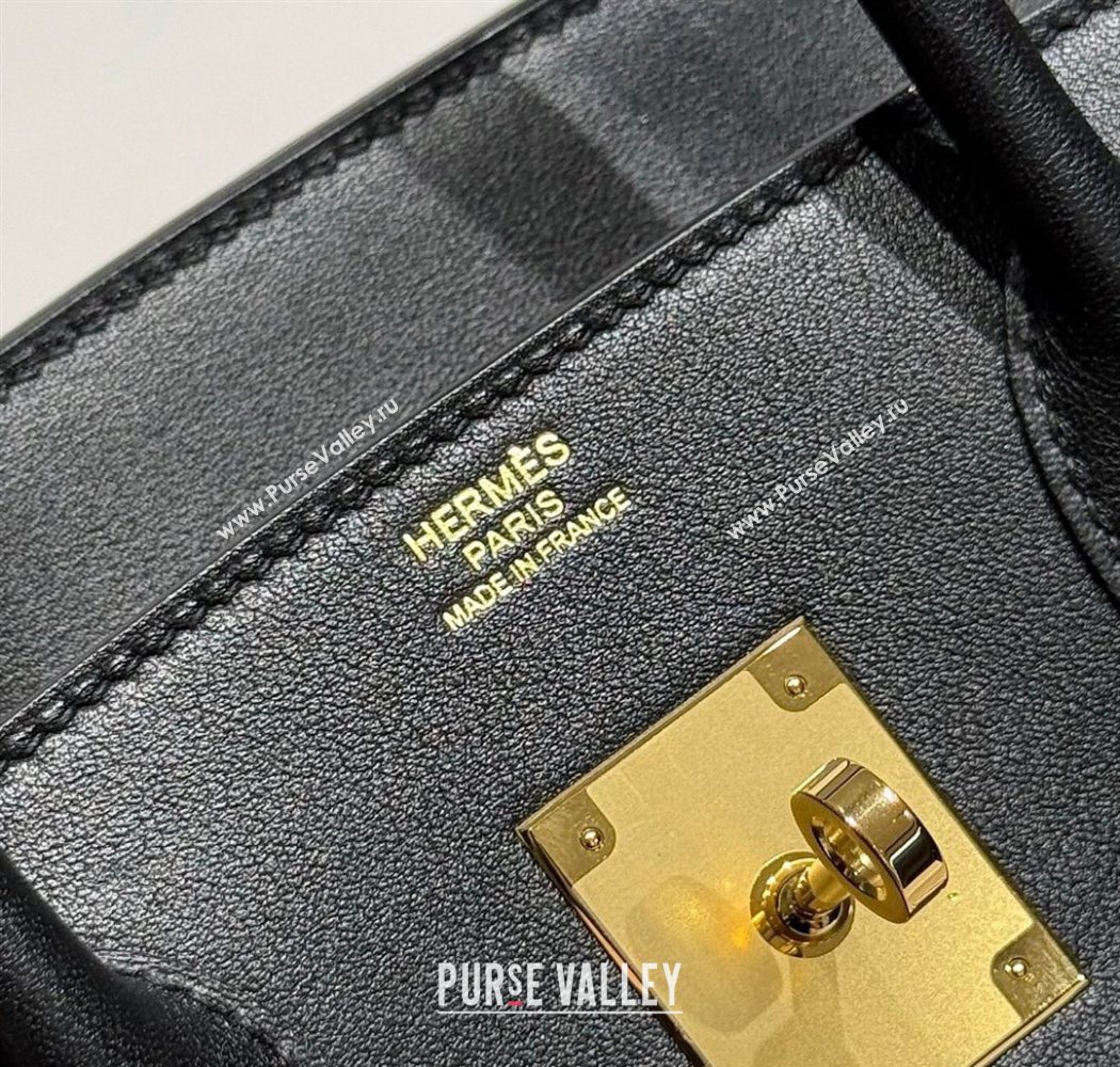 Hermes Birkin 30cm Bag in Waffle Pattern Canvas and Swift Calfskin with Gold Hardware Black/White 2025 (Half Handmade) (FL-25070