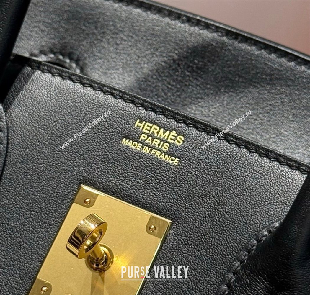 Hermes Birkin 30cm Bag in Canvas and Swift Calfskin Leather with Gold Hardware Black/White 2025 (Half Handmade) (FL-250701078)